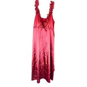 XXL red stretchy satin silky nightgown or slip dress